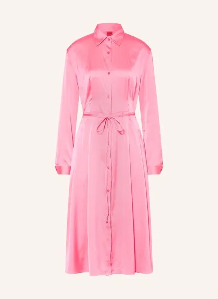 Платье-рубашка kleoma из атласа  Hugo, розовый