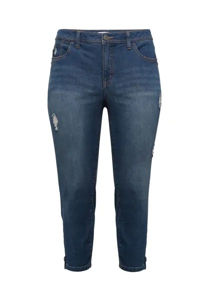 Джинсы 7/8 длины 7/8 с эффектом потертости sheego, цвет Blue Denim