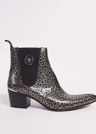 Ботинки челси с леопардовым принтом Jeffery West-Черный