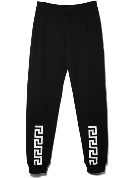 Versace Kids спортивные брюки с принтом Greca