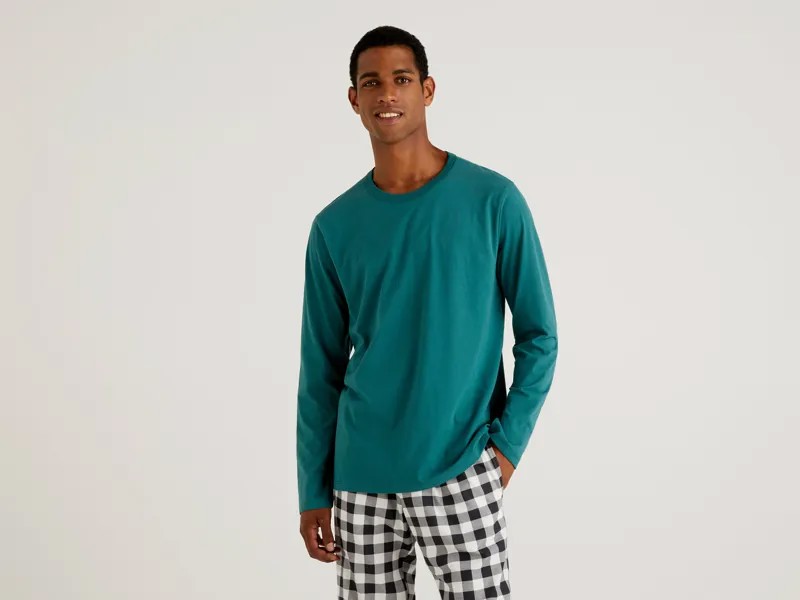 Лонгслив мужской United Colors of Benetton 21A_3VD04M841 зеленый XL