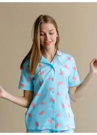 Сорочка Minaku Арбузики, размер 54/3XL, голубой