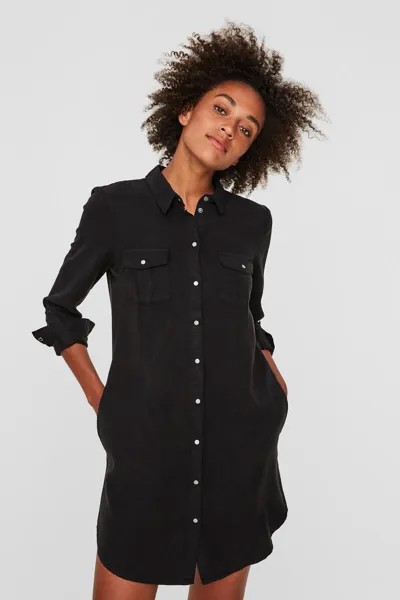 Короткое джинсовое платье Vero Moda, черный