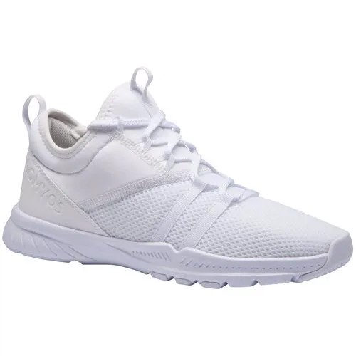 Кроссовки для фитнеса женские белые 120, размер: EU39, цвет: Белоснежный/Белоснежный DOMYOS Х Декатлон