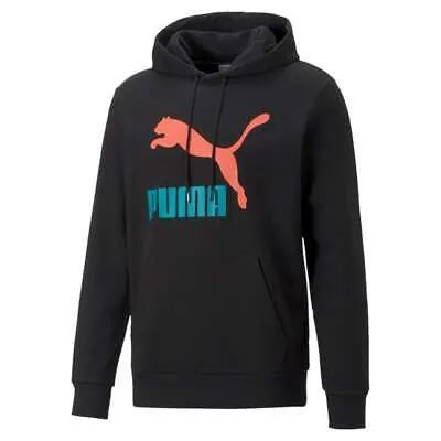 Puma Classics Logo Pullover Hoodie Мужская черная повседневная верхняя одежда 53623894
