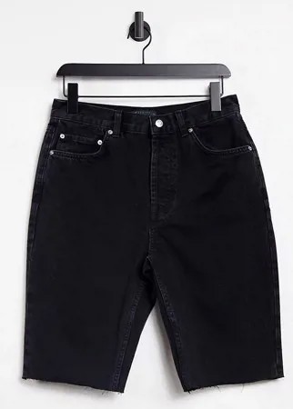 Черные выбеленные удлиненные шорты в стиле 90-х из органического денима ASOS DESIGN Tall-Черный цвет