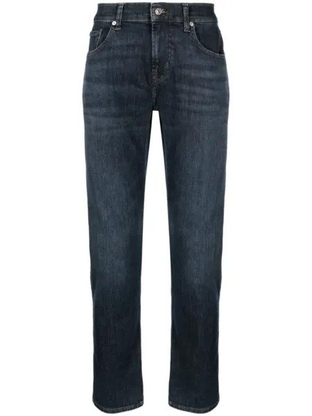 7 For All Mankind зауженные джинсы с эффектом потертости, синий