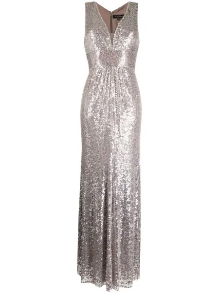 Платье макси Cygnet с пайетками Jenny Packham, бежевый