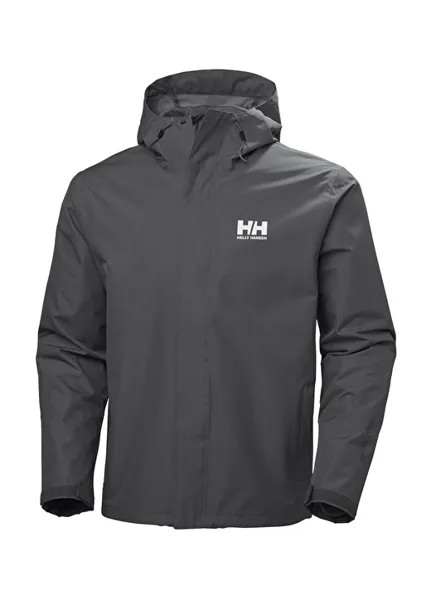 Дымчатый мужской плащ с прямым воротником Helly Hansen