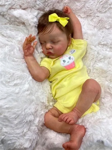 45 см reborn baby новорожденная кукла TwinB милый комбинированный жилет для маленькой девочки, в Платье желтого цвета из натуральной кожи Мягкие Сен...
