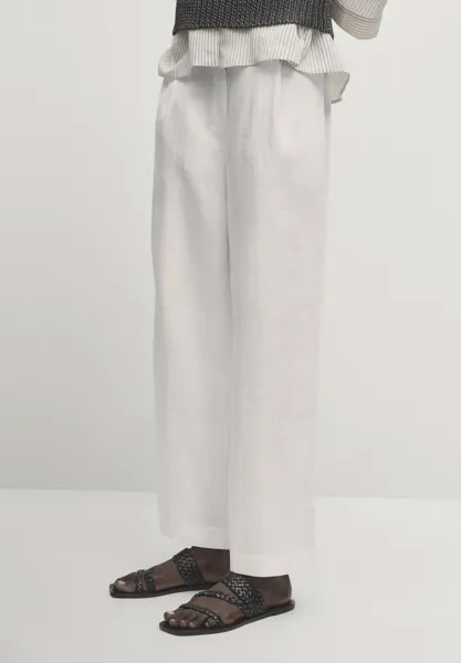 Брюки DARTED Massimo Dutti, цвет white