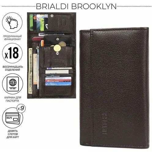 Солидное портмоне BRIALDI Brooklyn (Бруклин) relief brown