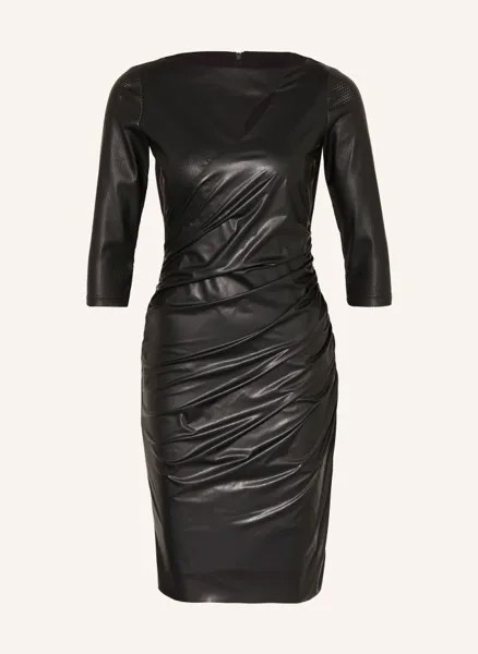 Платье-футляр из микса материалов с вырезами Sportalm, черный