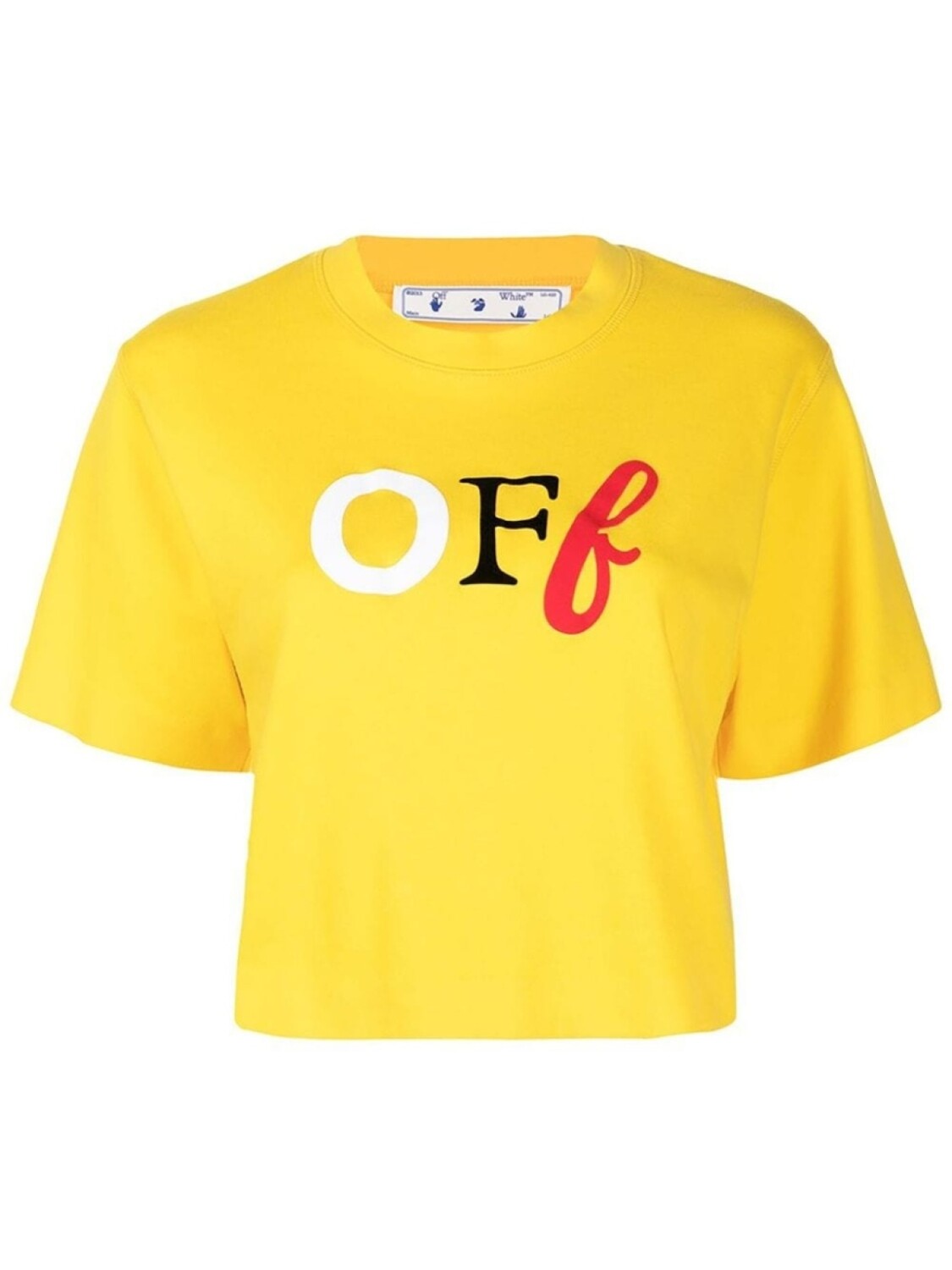 Off-White футболка с логотипом, желтый
