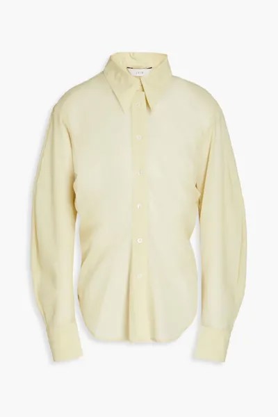 Рубашка со сборками из смесовой шерсти Lvir, пастельно-желтый