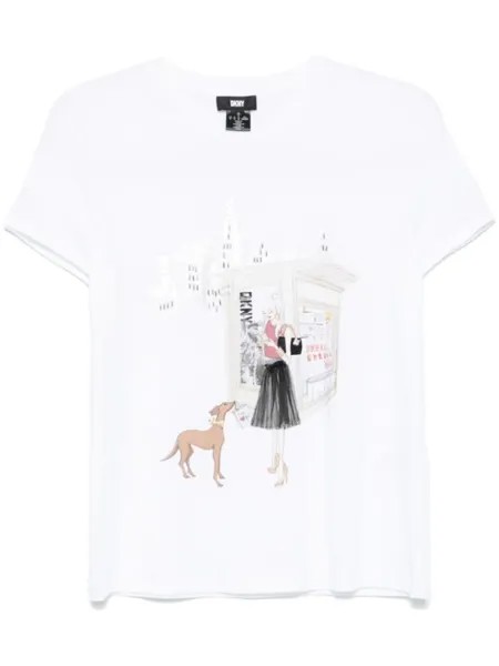 DKNY футболка с графичным принтом, белый