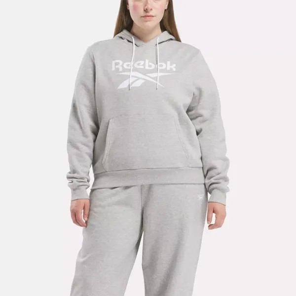 Флисовая худи Identity с большим логотипом (большие размеры) Reebok, серый