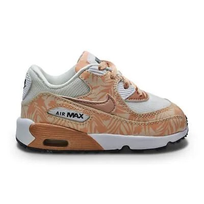 Кроссовки Nike Air Max 90 Print Mesh (TD) — 833499 100 — белые Mtlc Rd Brnz Prl белые Arc
