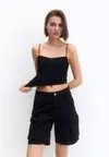 Джинсовые шорты Pull&Bear, черный