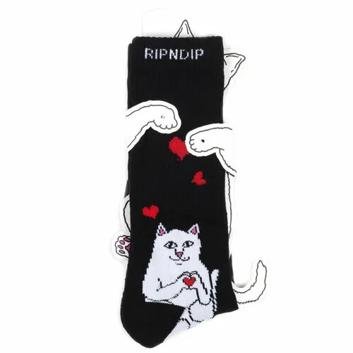 Носки RIPNDIP Носки с котом Лордом Нермалом Ripndip Socks, размер Универсальный, красный, черный, белый