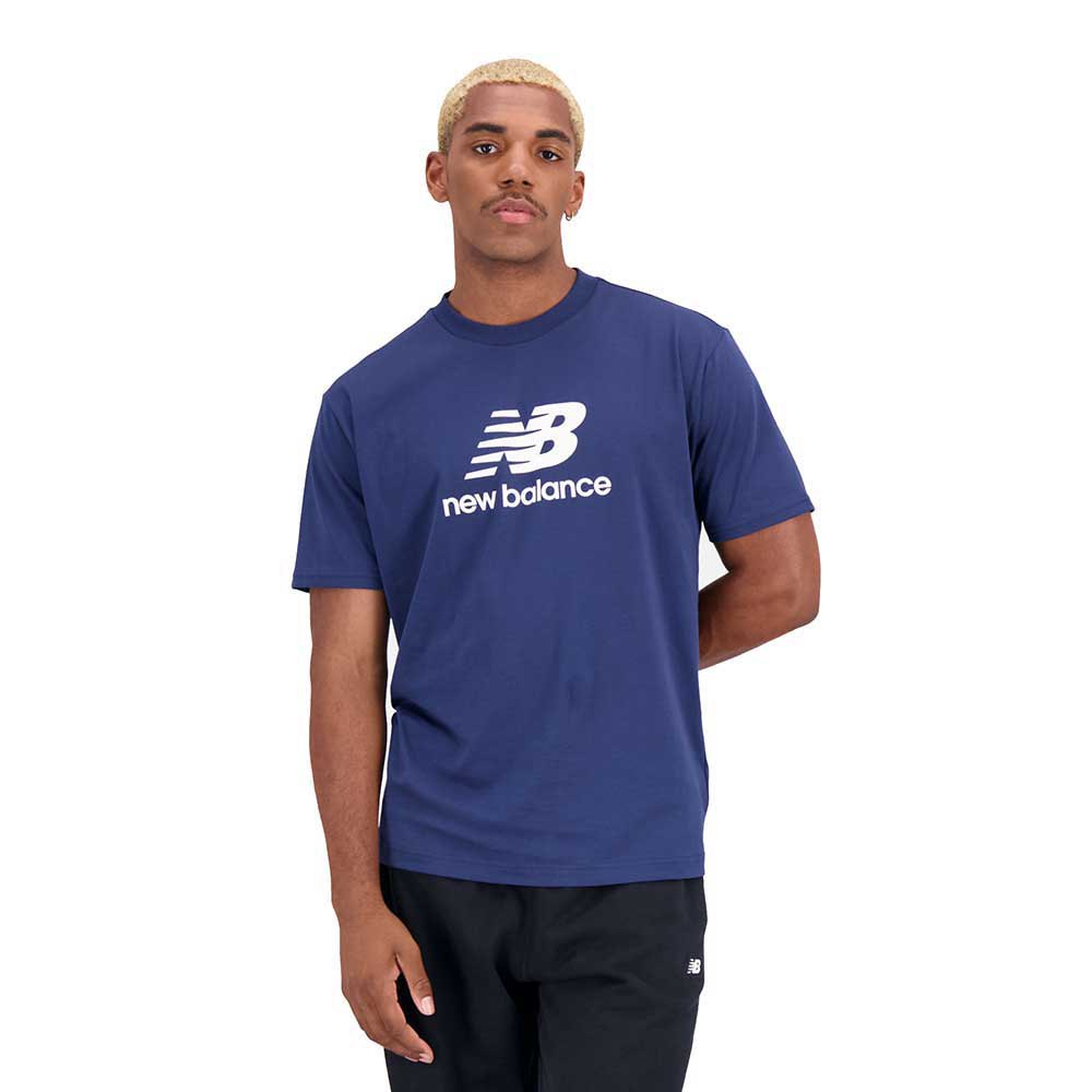 Футболка с коротким рукавом New Balance Essentials Stacked Logo Cotton, синий