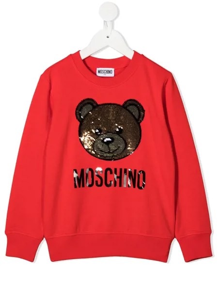 Moschino Kids толстовка Teddy Bear с пайетками