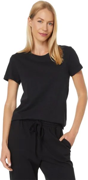Топ Lilla P Short Sleeve Crew Neck, черный