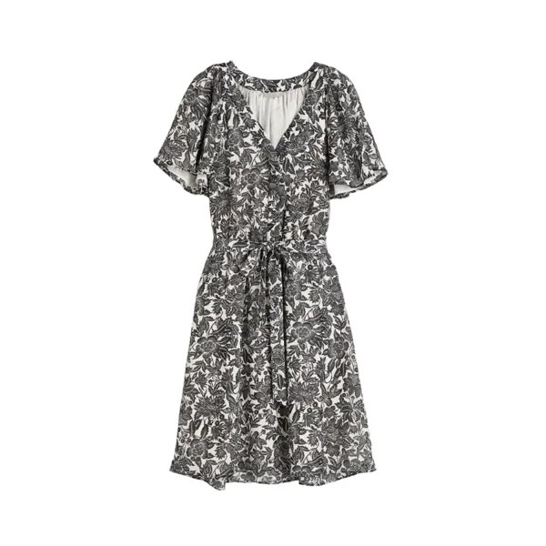 Платье H&M Chiffon, кремовый/черный