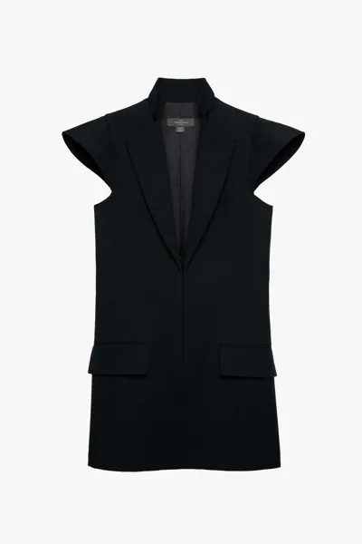 Платье Zara by Stefano Pilati Wool With Shoulder Pads, черный