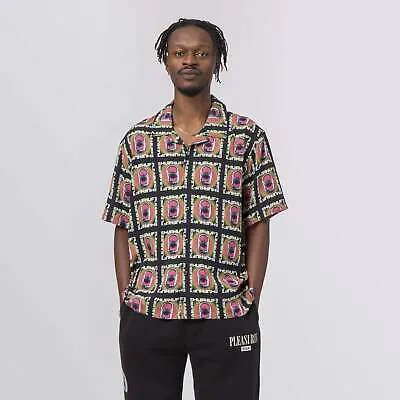 HUF x Pleasures Pop Top Woven SS Lifestyle Рубашка Мужская черный/розовый/белый
