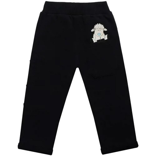 Брюки для мальчика Diva Kids, 122 размер, черный, с карманами, c начесом/штаны для мальчика