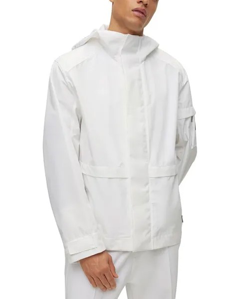 Мужская куртка с капюшоном и логотипом Boss x Matteo Berrettini Hugo Boss, белый