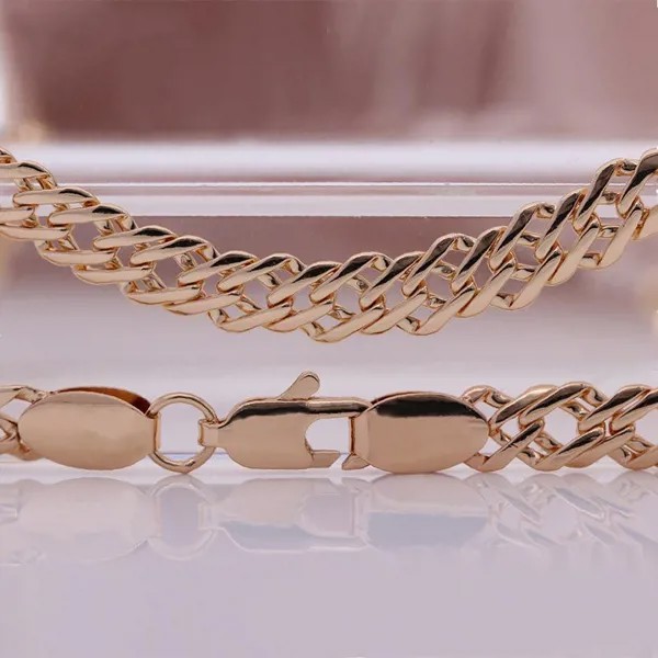 Розовое золото Сохранение цвета Гальванизированная медная цепочка браслет ожерелье Итальянское ремесло Цепочка