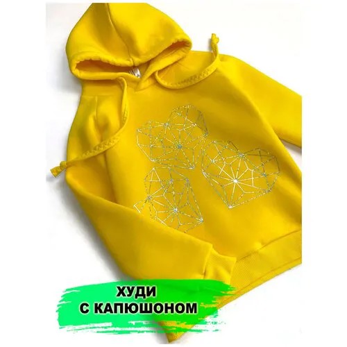Худи OLLIRI, капюшон, утепленное, размер 146, желтый