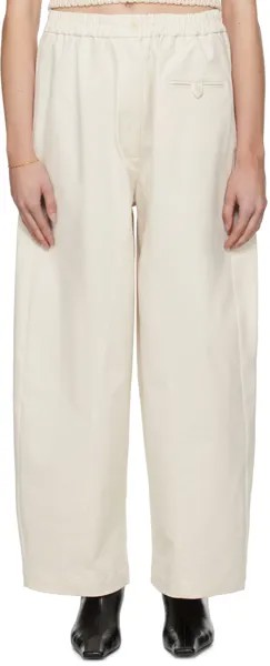 Бело-белые брюки с закругленными краями Cordera