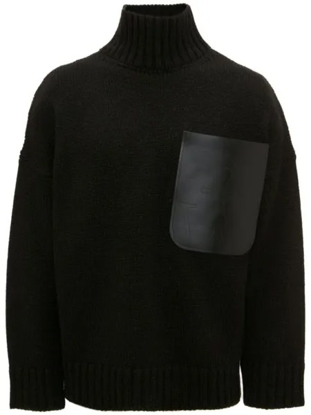 JW Anderson джемпер с накладным кожаным карманом, черный