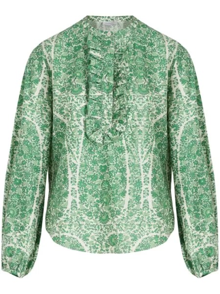 Giambattista Valli блузка Côte d'Azur с оборками, зеленый
