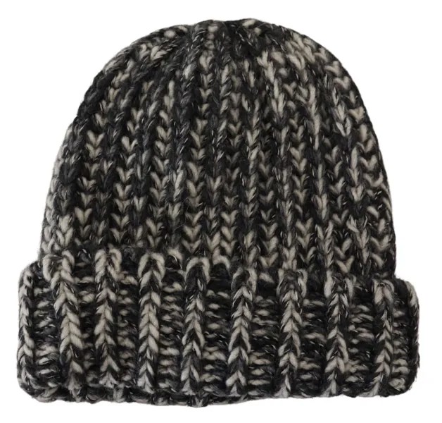 Шапка DOLCE - GABBANA, черно-белая вязаная женская зимняя шапка-бини, один размер, 450 долларов США