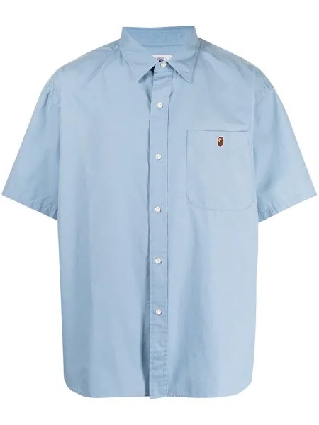 A BATHING APE® рубашка с вышитым логотипом