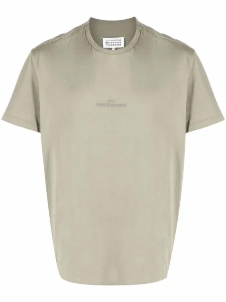 Maison Margiela футболка из джерси с вышитым логотипом, зеленый
