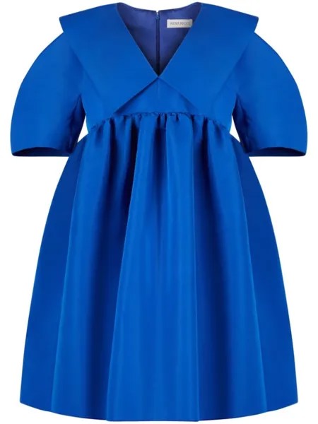 Nina Ricci платье-бэбидолл из тафты, синий