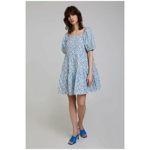 Платье INCITY, хлопок, повседневное, мини, размер 46, белый