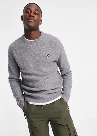 Вязаный джемпер плетения «рогожка» Lyle & Scott-Серый