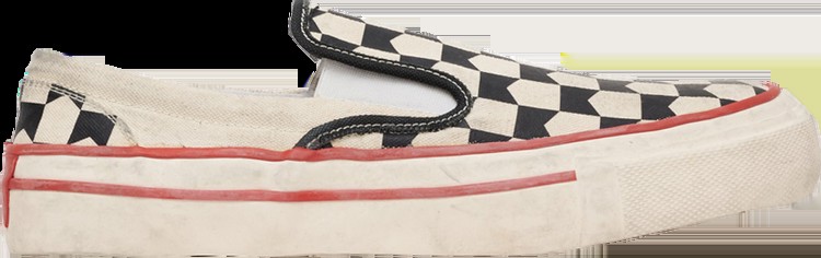 Кроссовки Rhude Chevron Checkered Slip-On Sneaker 'Black White', белый