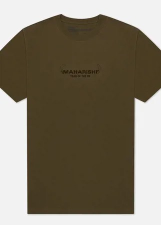 Мужская футболка maharishi Ushi-Oni Ox, цвет оливковый, размер L