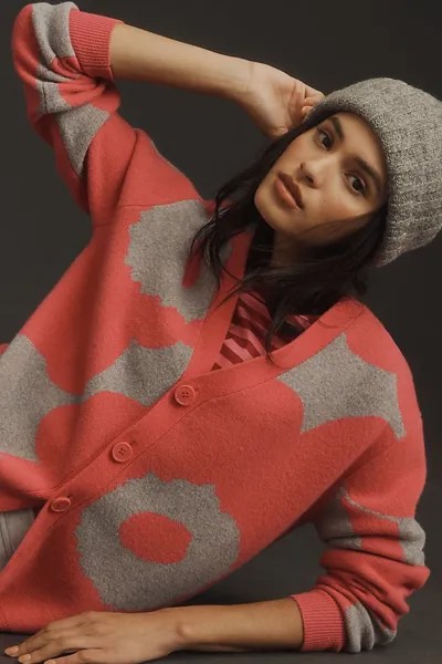 Кардиган шерстяной Marimekko Sif Unikko, розовый