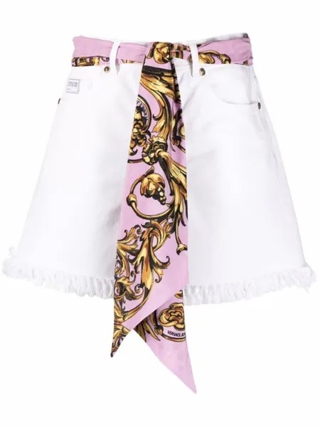 Versace Jeans Couture шорты с поясом, белый