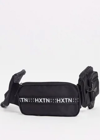Черная сумка-кошелек на пояс в стиле милитари с логотипом HXTN Supply-Черный цвет