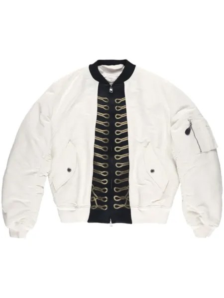 Бомбер с эффектом тромплей Alexander McQueen, белый