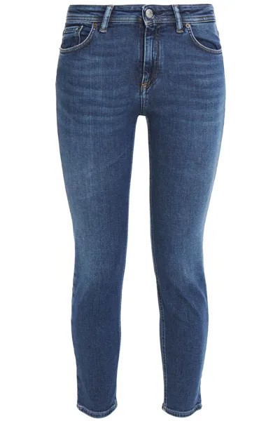 Укороченные джинсы скинни Climb со средней посадкой ACNE STUDIOS, синий